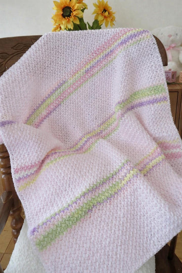 Soft & Cozy Baby Bean Stitch Blanket – Lion Brand Baby Soft Yarn (DK weight)