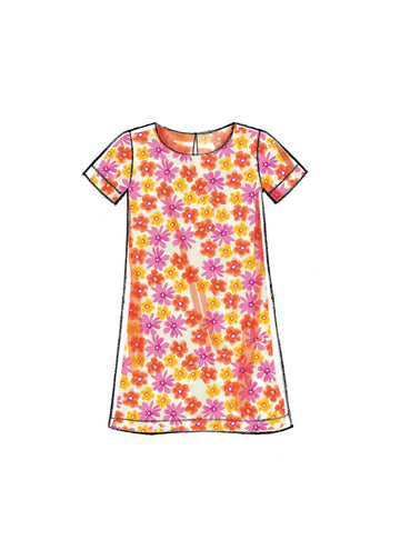 McCall's Children's/Girls' Tops, Tent Dresses, Blouson-Bodice Romper and Shorts M7377 - Sewing Pattern