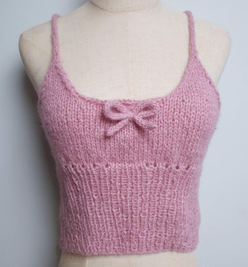 Knitted Cami Vest Top with Bow