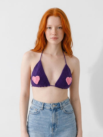Love Heart Crochet Bralette