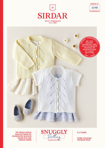 Babies Cardigans in Sirdar Snuggly Soothing DK - 5348 - Leaflet