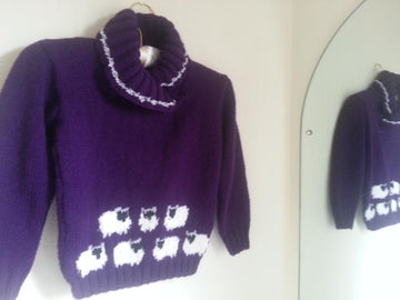 Sweater with Cute Fluffy Sheep
