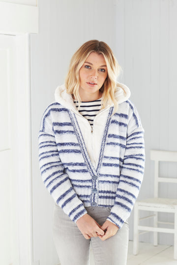 Ladies Long Cardigan, Short Cardigan, and Cowl in King Cole Stripe DK in King Cole - 5596 - Leaflet