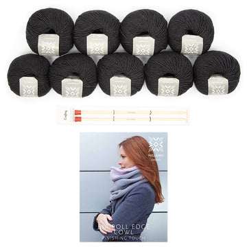 MillaMia Naturally Soft Aran Bia Roll Edge Snood 9 Ball Project Pack