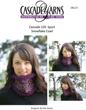 Snowflake Cowl in Cascade 220 Sport - DK223