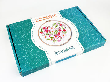 Oh Sew Bootiful Floral Heart Printed Embroidery Kit