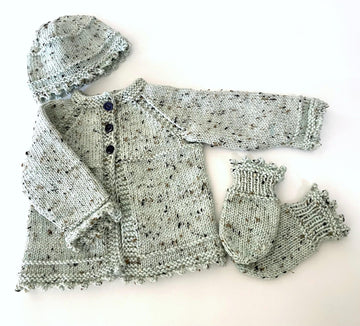 Picot Baby Cardigan Set