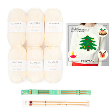 Paintbox Yarns Simply Chunky Holiday Interchangeable Motif Jumper M-L 6 Ball Project Pack