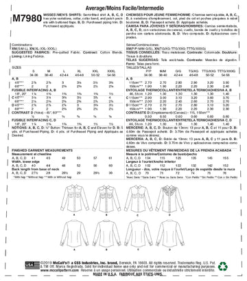McCall's Misses' and Men's Shirts M7980 - Sewing Pattern