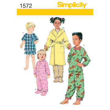 Simplicity Toddlers' and Child's Sleepwear and Robe 1572 - Sewing Pattern