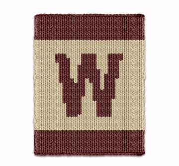 Large Initial Letter W Knitting Pattern Knit Chunky Blanket