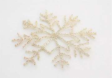 Wire Crocheted Sparkling Snowflake with Beads
