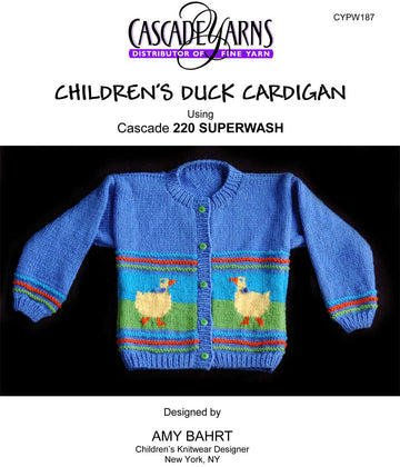 Children's Duck Cardigan in Cascade 220 Superwash - W187