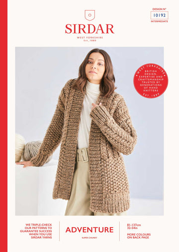 Longline Cardigan in Sirdar Adventure - 10192 - Downloadable PDF
