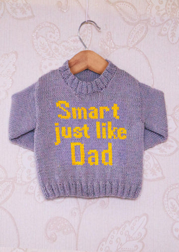 Intarsia - Smart Just Like Dad - Childrens Sweater