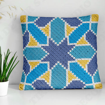 Home Decor Mini C2C Mosaic Square Bed Pillow CROCHET PATTERN