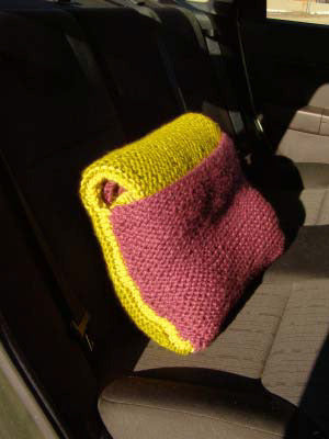 Car Blanket / Pillow in Lion Brand Wool-Ease Thick & Quick - L0083AD