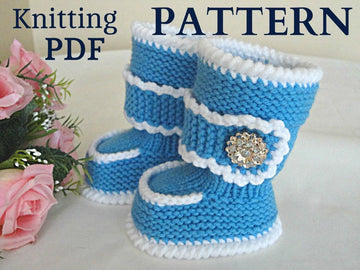 Knitting PATTERN Baby Booties Knitted Baby Uggs Ella