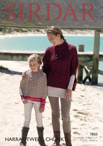 Ponchos in Sirdar Harrap Tweed Chunky - 7850 - Downloadable PDF