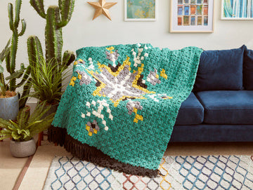 Geo Folk C2C Malachite Crochet Afghan in Bernat Blanket - Downloadable PDF