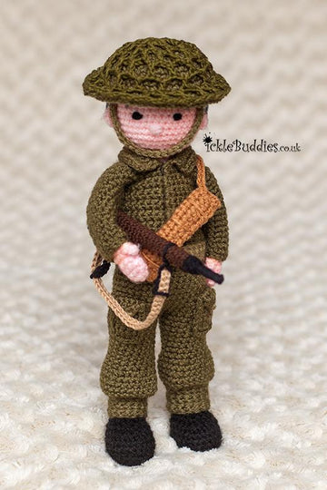 WWII Soldier with removable clothes Crochet Pattern