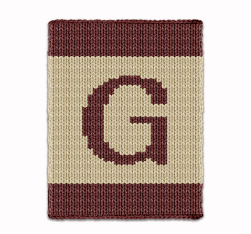 Letter G - Intarsia chart for finger knit blanket