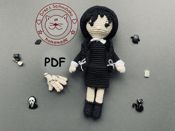 Wednesday amigurumi doll
