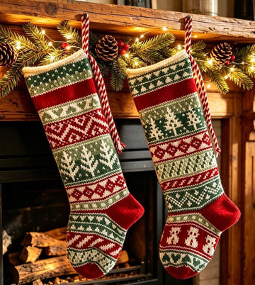 Personalised Nordic Fairisle Christmas Stockings