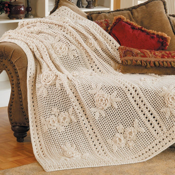 Flower Garden Afghan in Red Heart Soft - LW1470