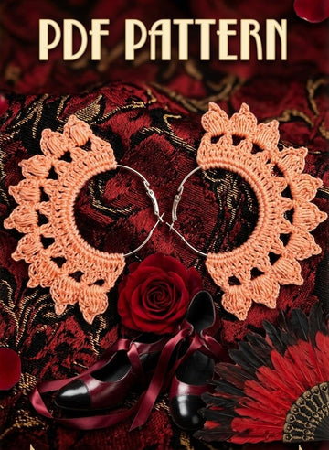 134. Hoop "Tango passion" crochet earrings pattern