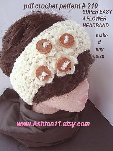 210, SUPER EASY 4 FLOWER HEADBAND