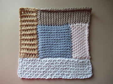 Tunisian Log Cabin Sampler Square