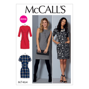 McCall's Misses'/Miss Petite Paneled Dresses M7464 - Sewing Pattern
