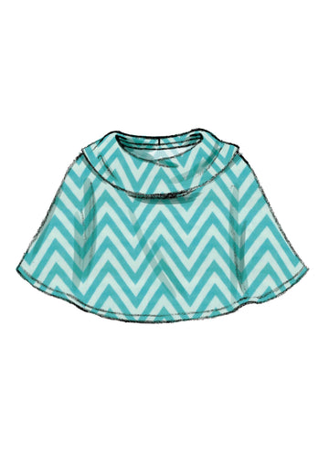 McCall's Children's/Girls' Ponchos, Hat and Scarf M7012 - Sewing Pattern