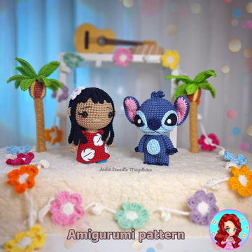 🌺 Lilo & Stitch Amigurumi Pattern – Digital PDF 🧶💙