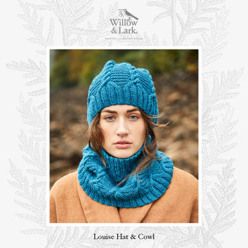 Louise Hat & Cowl - Knitting Pattern For Women in Willow & Lark Heath Solids by Willow & Lark