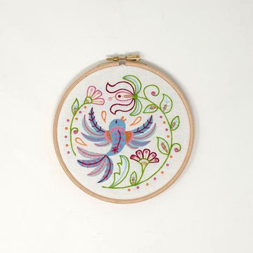 Creative World Of Craft Blue Bird Printed Embroidery Kit - 6"