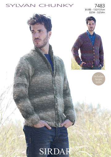 Shawl Collared and V Neck Cardigans in Sirdar Sylvan - 7483 - Downloadable PDF