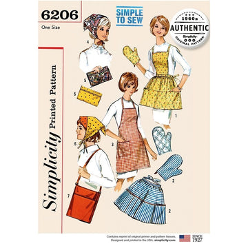 Simplicity Vintage Gift and Accessories 6206 - Paper Pattern, Size OS (ONE SIZE)