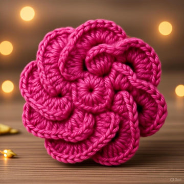 3D Crochet Rose Brooch Pattern – Floral Applique PDF + Video Tutorial
