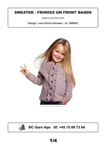 Fringes on Front Bands Sweater in BC Garn Semilla Extra Fino - 5086BC - Downloadable PDF