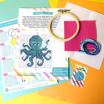 The Make Arcade Octopus Cross Stitch Kit - 3 Inch