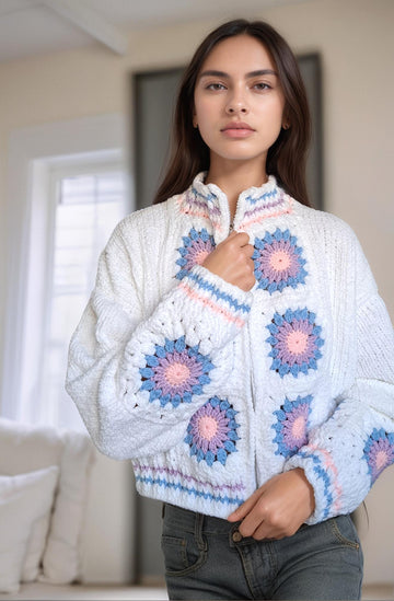 Sunflower Crochet and Knit Jacket