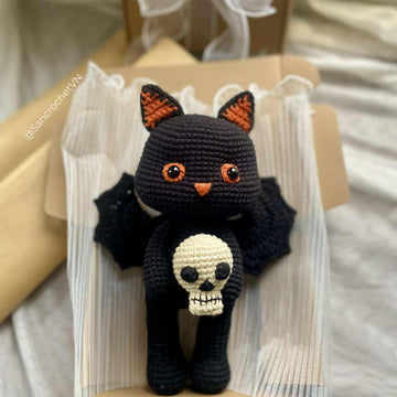 Bat Cat With Skull Amigurumi