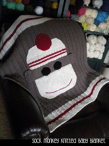 Sock Monkey Baby Blanket