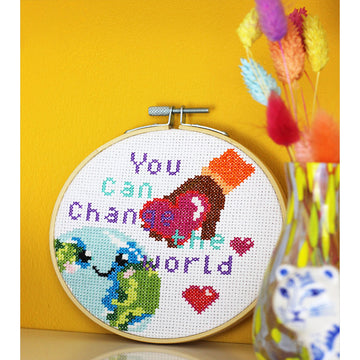 Ellbie Co. You Can Change the World Cross Stitch Kit