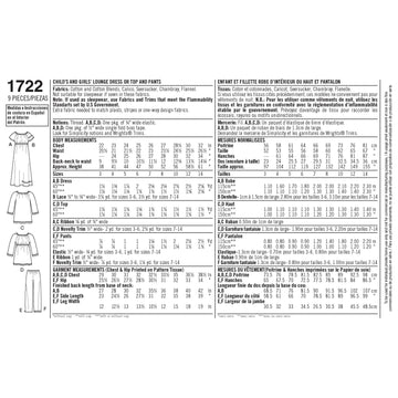 Simplicity Learn to Sew Child's and Girl's Loungewear 1722 - Sewing Pattern
