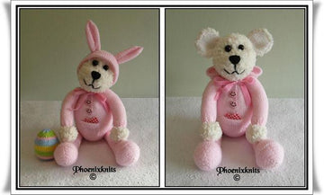 Teddy in a bunny onesie