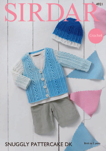 Cardigan & Hat in Sirdar Snuggly Pattercake DK - 4921 - Downloadable PDF