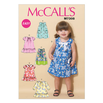 McCall's Toddlers' Tent Dresses M7308 - Sewing Pattern